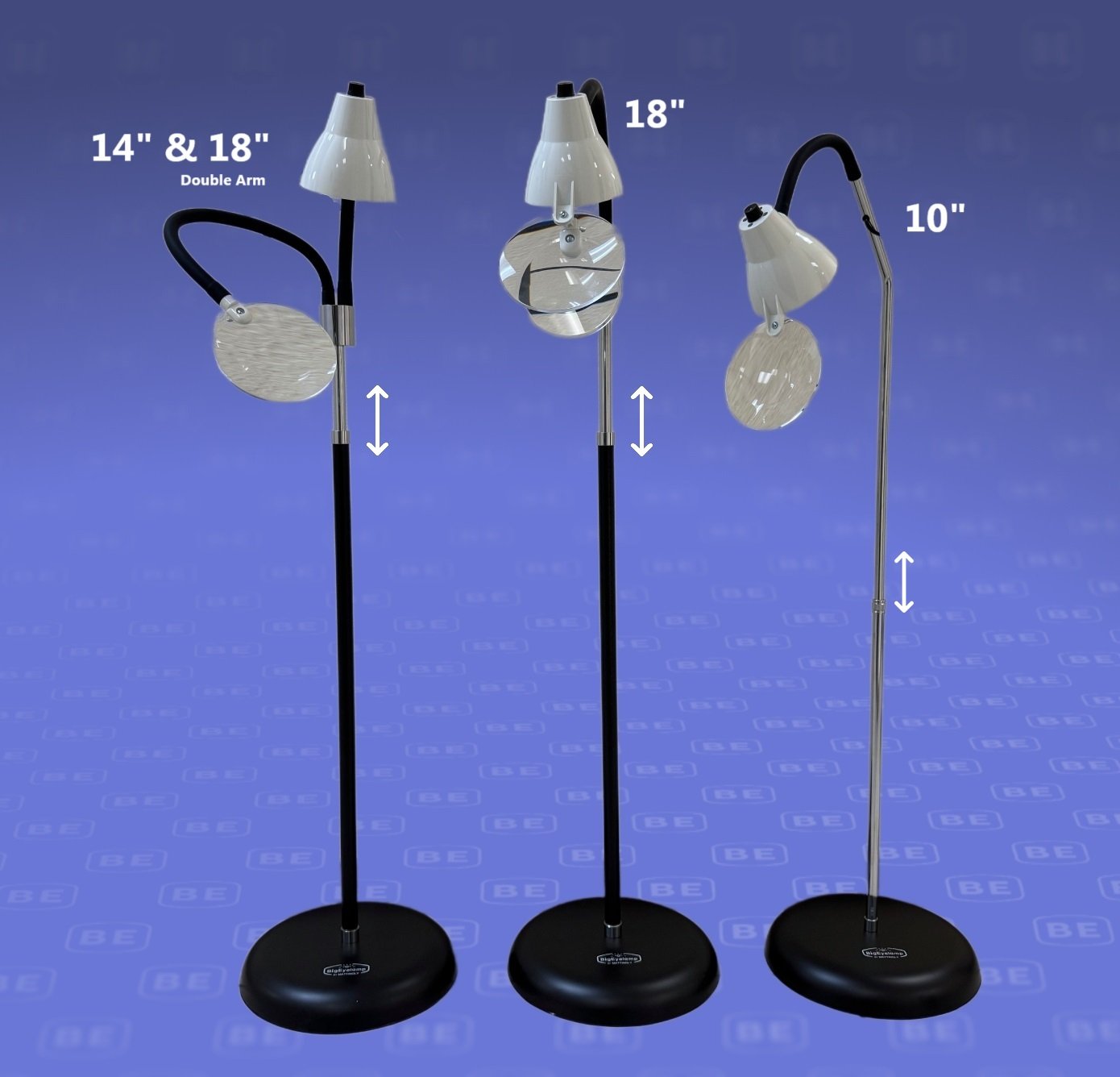 Double Arm Magnifying Floor Lamp (14 and 18")