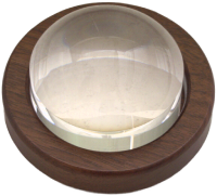 Magnabrite 64mm, 4x (2.5") Dome Magnifier w/Round Walnut Base & Pouch