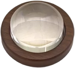 Magnabrite 64mm, 4x (2.5") Dome Magnifier w/Round Walnut Base & Pouch