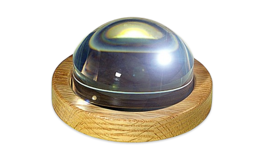 Magnabrite 89mm, 4x (3.5") Dome Magnifier w/round Oak Base