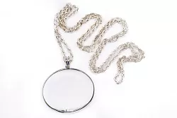 Walters 3X, 42mm Walters Pendant Magnifier Silver, with Silver Chain