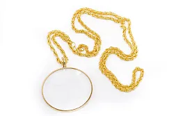 Walters 3X, 50mm Walters Pendant Magnifier Gold, with Gold Chain