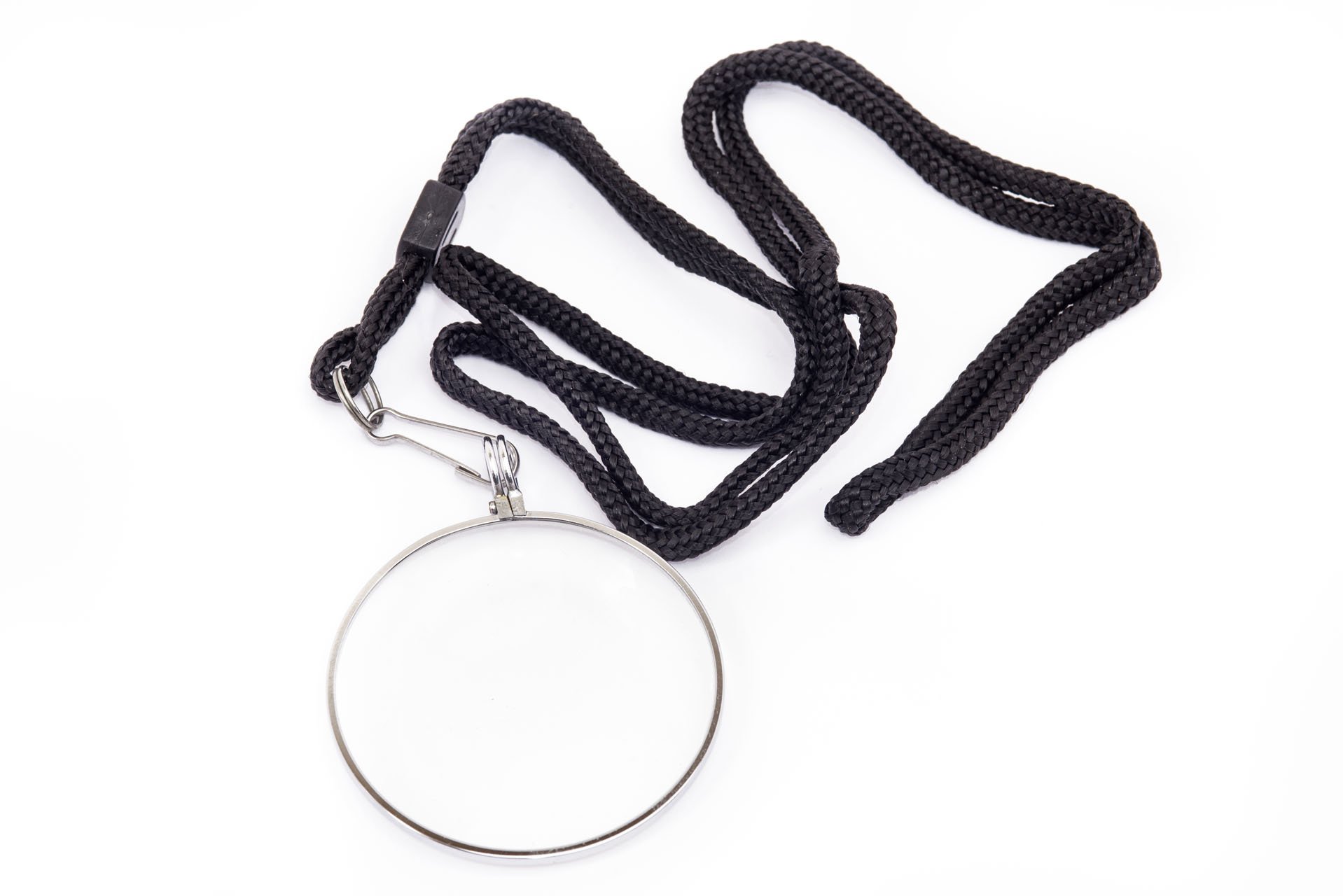Walters 3X, 50mm Walters Pendant Magnifier Silver, with Black Strap