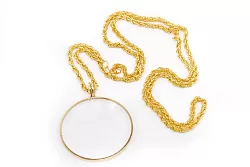 Walters 4X, 42mm Walters Pendant Magnifier Gold, with Gold Chain