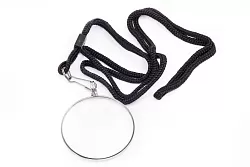 Walters 4X, 42mm Walters Pendant Magnifier Silver, with Black Strap