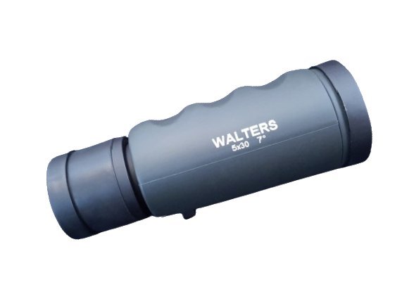 Walters 5×30 Rubber Covered Monocular Telescope with Case and Neck Strap (Waterproof)